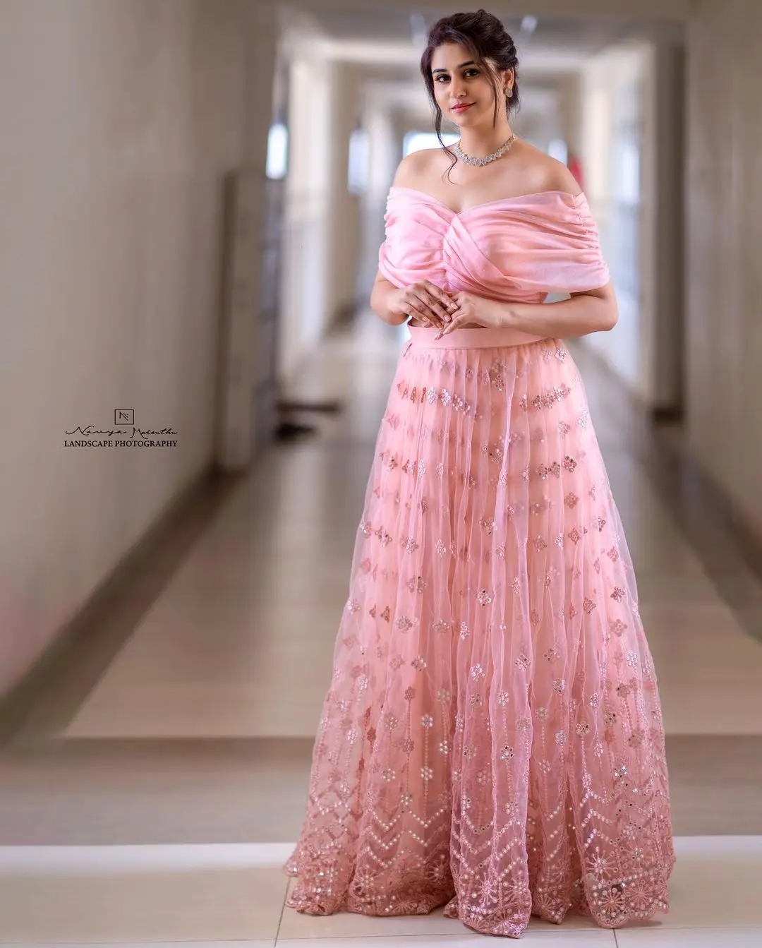 Varshini Sounderajan Wearing Pink Lehenga Choli